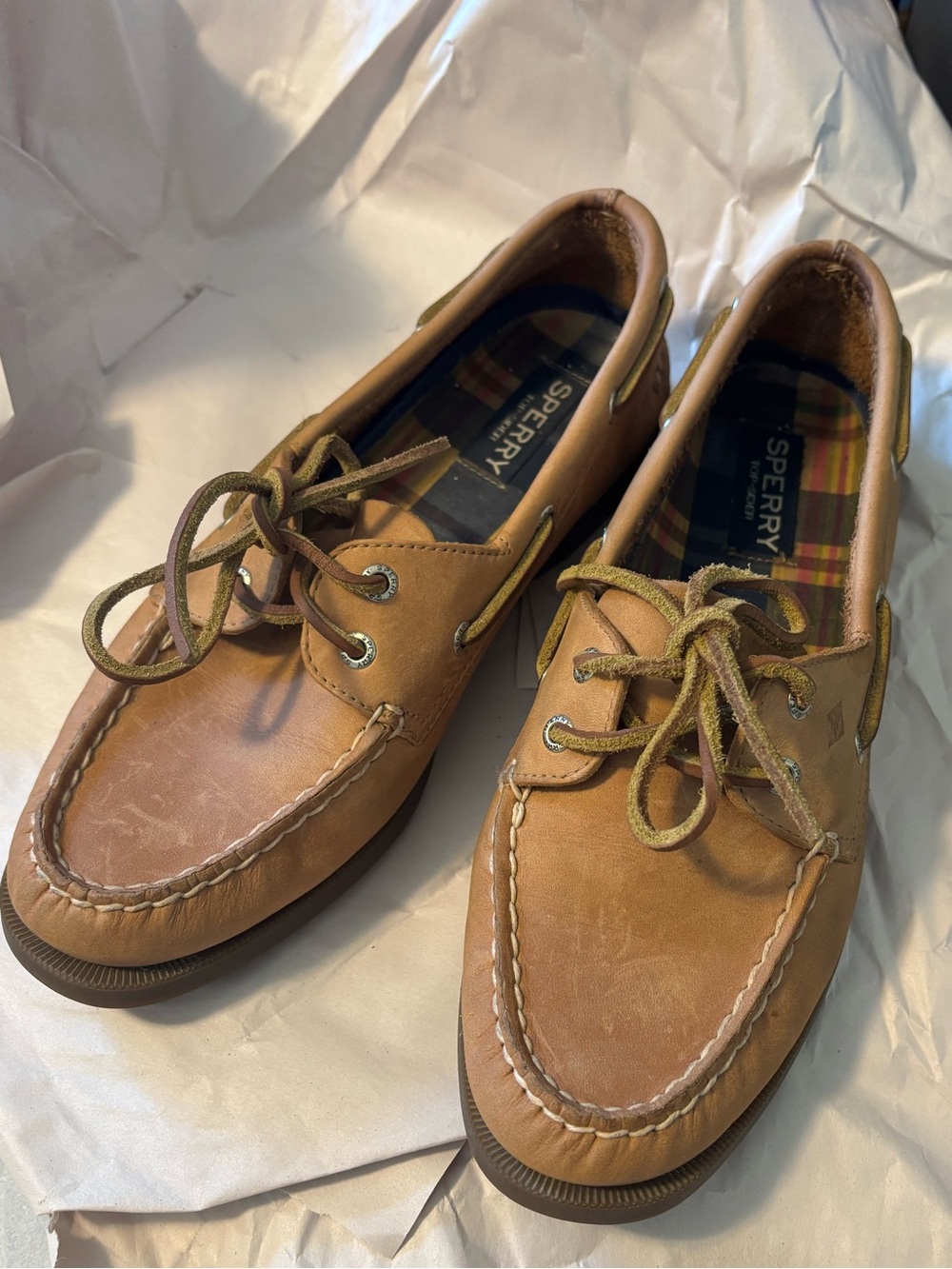 Sperry Women’s Tan Leather original Topsider Boat Shoes